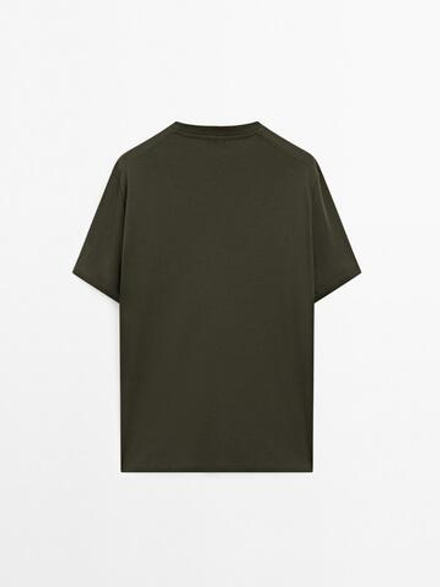 Massimo Dutti Футболка из 100% хлопка, хаки