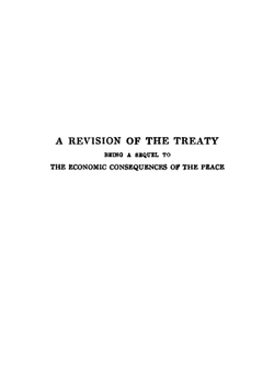 A revision of the Treaty; being a sequel to The economic consequences of the peace | John Maynard Keynes