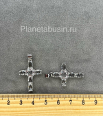 Подвеска люкс (Корея) крест со стеклом 0872