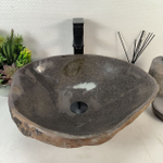 Каменная раковина из речного камня RS-05293 (48*44*15) 0862 из натурального камня