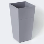 Кашпо для цветов пластиковое 1,8л d-13,5см «Астра» серый шёлк