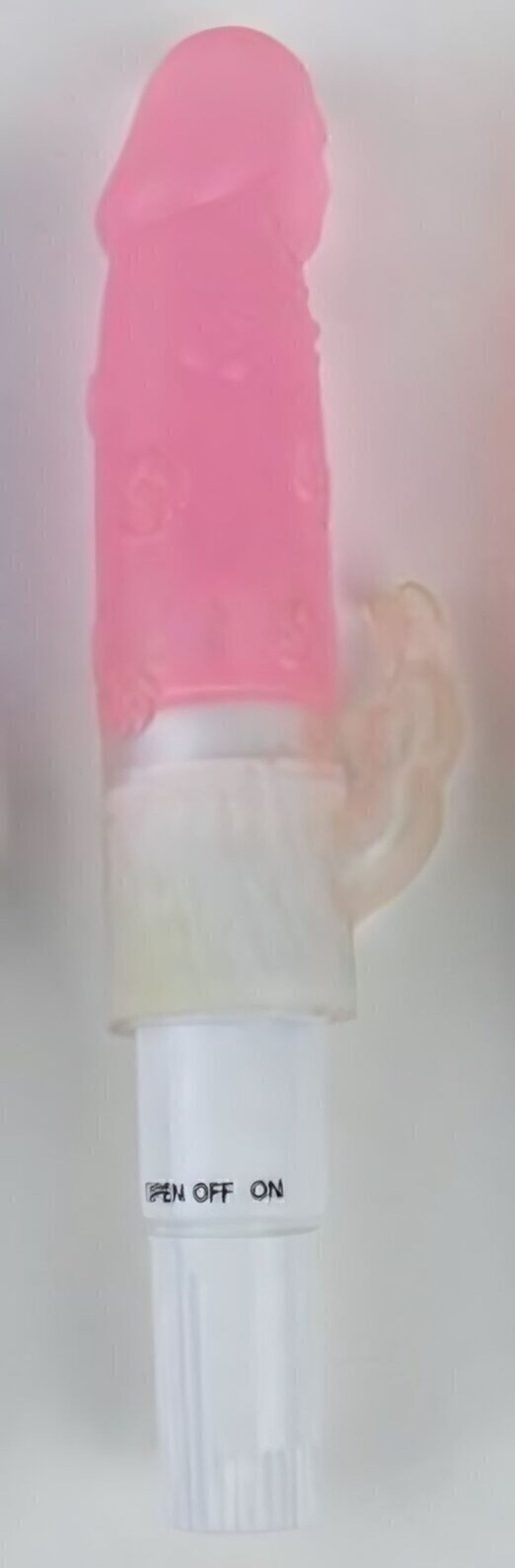 Розовый мини-вибратор с клиторальным отростком - 17 см. (Цвет: розовый)