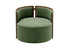 Кресло крутящееся Lagom 800 (зелено-голубой FiberGuard, орех)