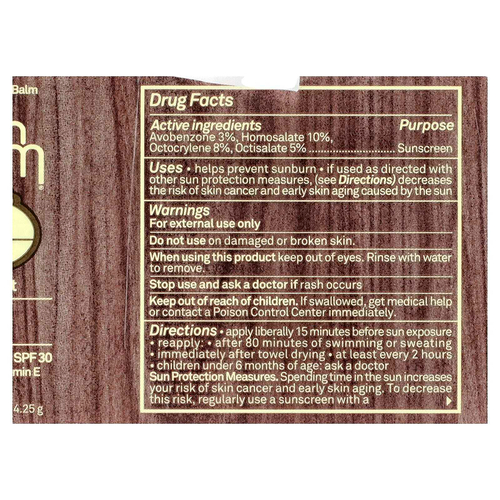 Sun Bum, Солнцезащитный бальзам для губ, SPF 30, кокос, 4,25 г (0,15 унции)