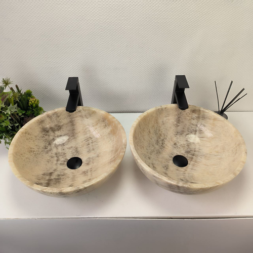 Раковина из оникса ПАРА! Bowl Grey TinLip BO-63020 45*45*17 42