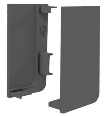 Заглушка глухая правая для горизонт. L-образного профиля Гола-Х /Gola-X, черный, AQ