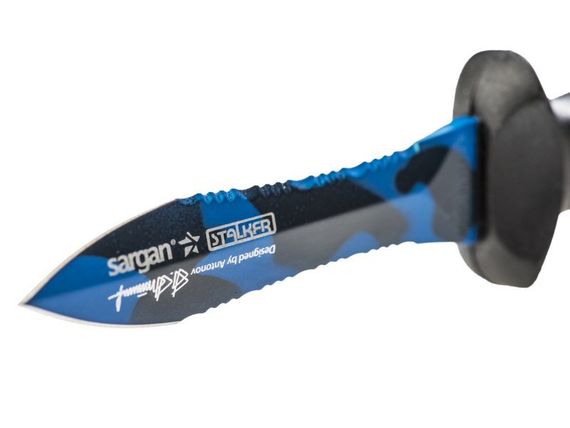 Нож Sargan Тургояк-Стропорез синий камуфляж