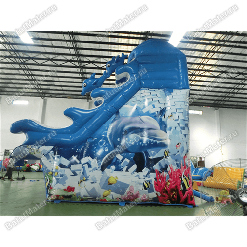 Надувная водная горка для бассейна «Сальто дельфина» 10*7*9 м
