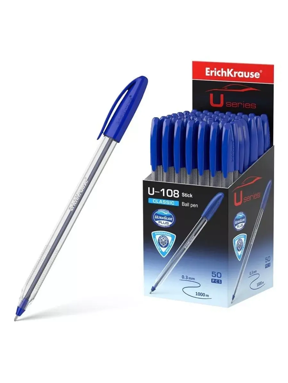 Ручка шариковая U-108 Classic Stick, синяя, 50 шт.
