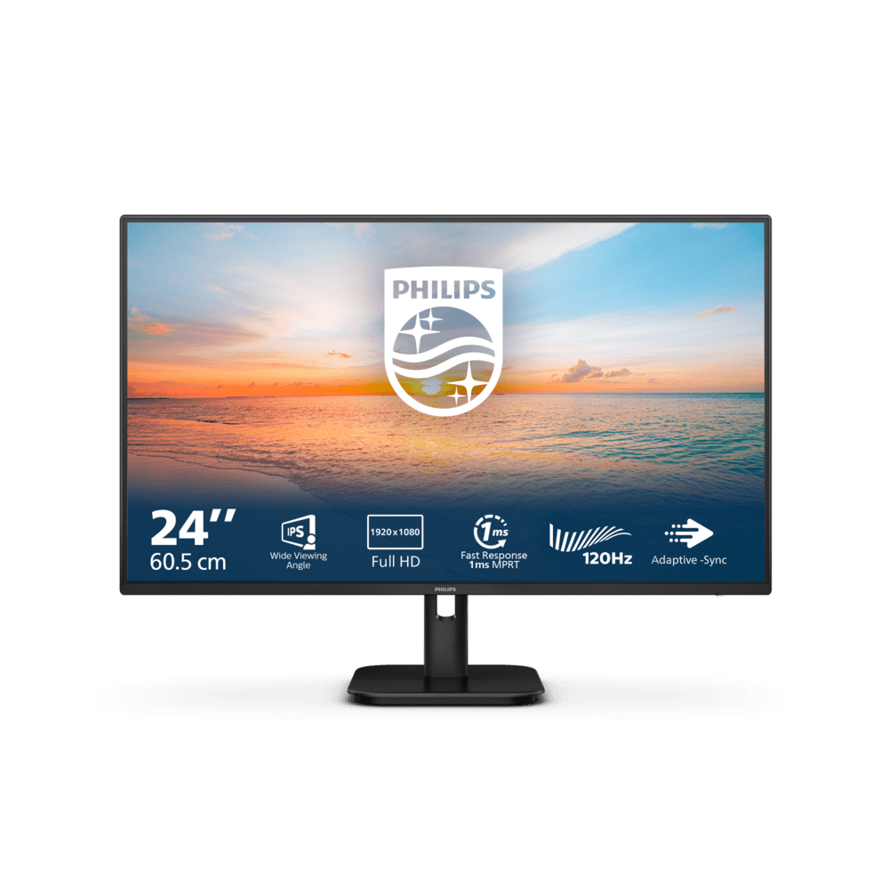 Монитор 23,8" PHILIPS 24E1N1100A/01 IPS 1920x1080 120Hz 1мс 300кд/м 1300:1 1xHDMI 1xVGA 2x2W Черный