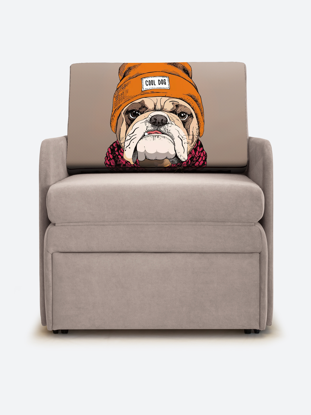 Кресло-кровать "Миник" с подлокотниками, купон Бульдог