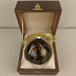 Шар новогодний с круговой росписью Палех "Год лошади" в футляре