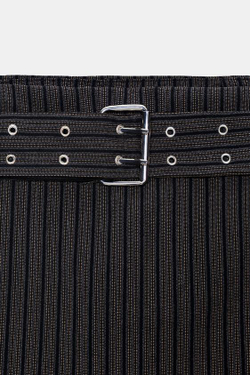 ZARA ЮБКА-ШОРТЫ С РЕМНЕМ, ТЕМНО-СЕРЫЙ