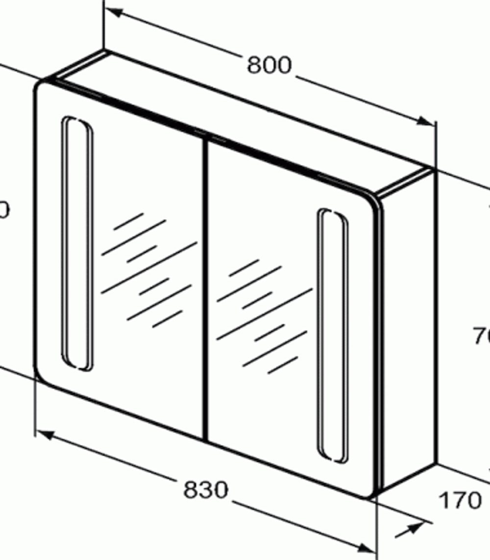 Зеркальный шкафчик 80 см Ideal Standard MIRROR&LIGHT T3388AL