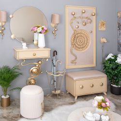 Вешалка настенная Heri 1 Айвори Мраморное золото