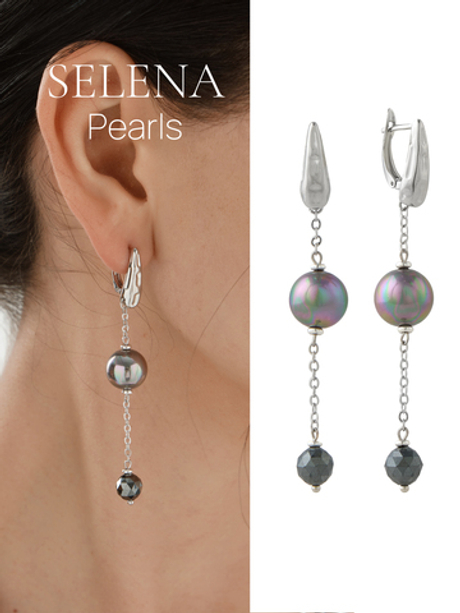 91004060 Серьги Selena Pearls