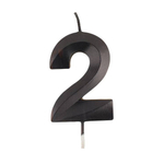 Свечи-цифры на торт в черном цвете 10,5 см с держателем