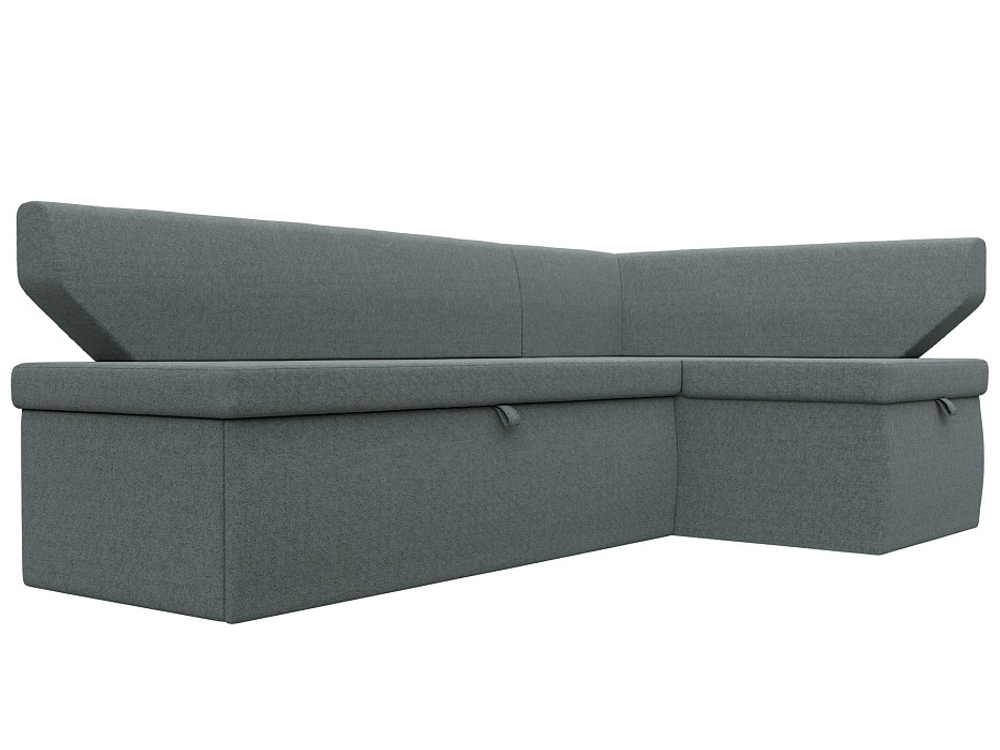 Диван кухонный угловой Омура правый угол, Амур 07 серый, Рогожка, 125898