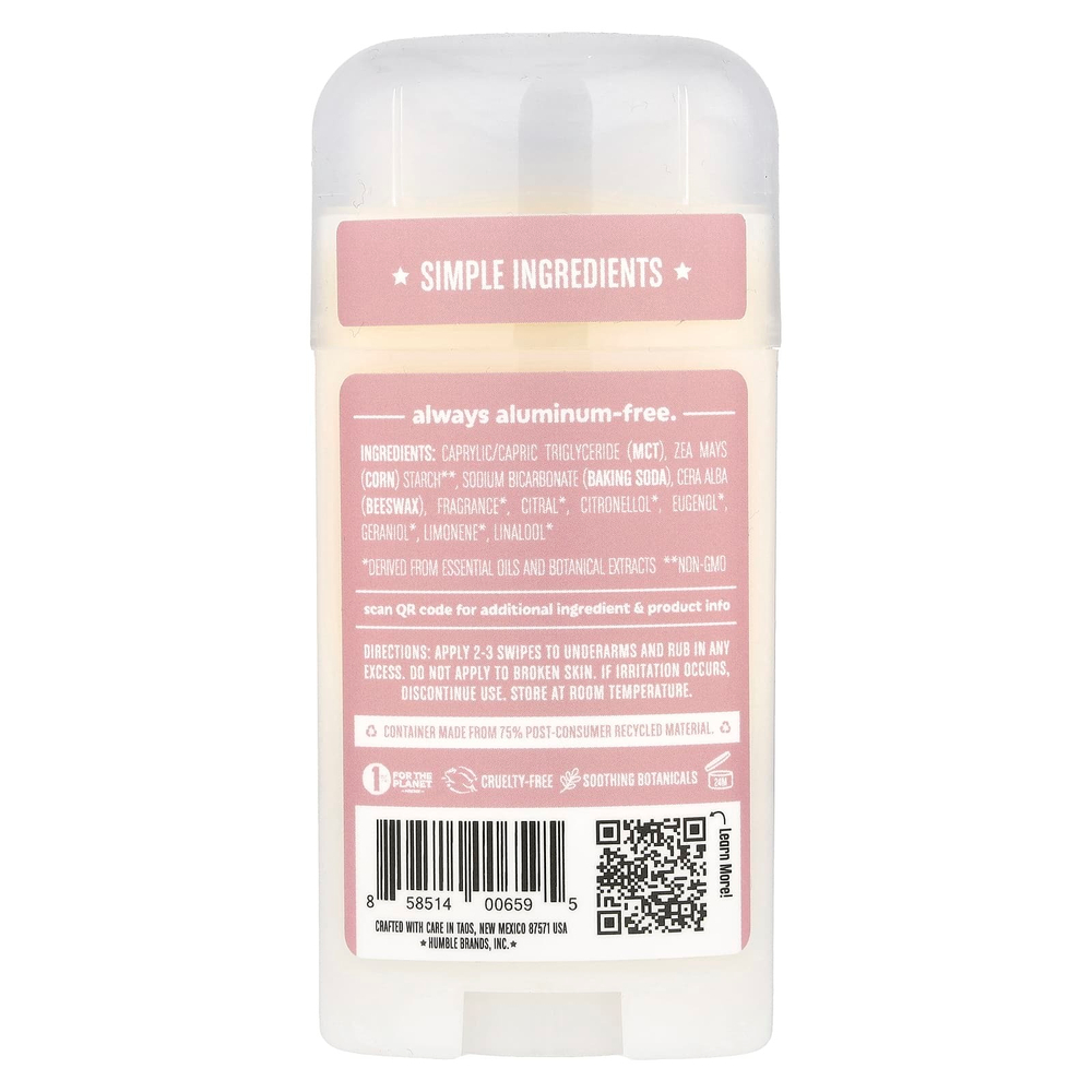 Humble Brands, Дезодорант без алюминия, марокканская роза, 70 г (2,5 унции)