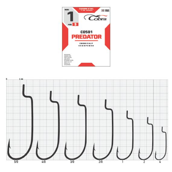 Крючки офсетные Cobra FORCE 2311NSB №4/0, 3 шт.