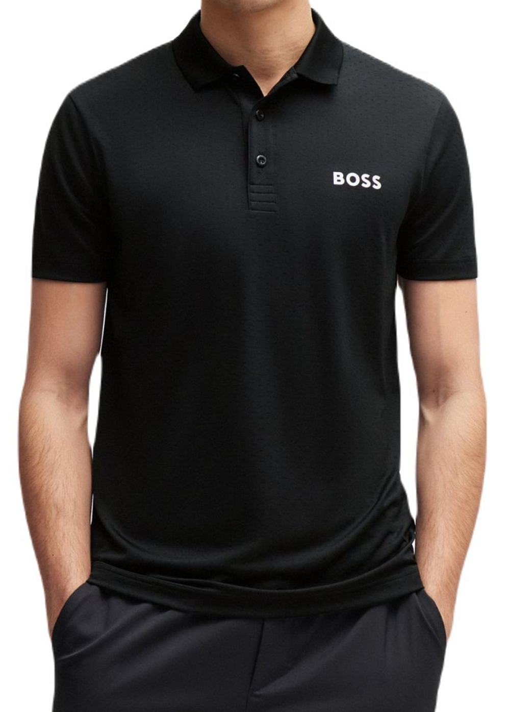 Теннисное поло BOSS Paddytech Degrad_-Jacquard - black
