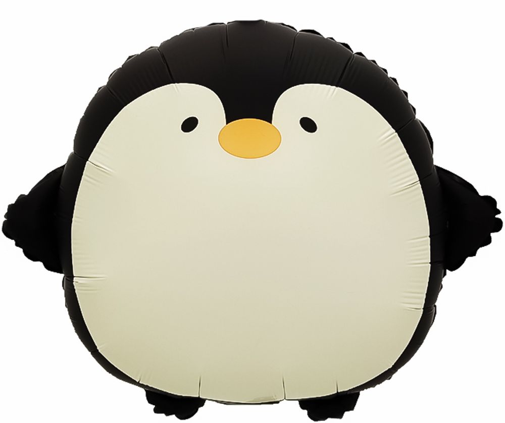 К Шар (23''/58 см) Фигура, Ретро Пингвин, Черный, без уп