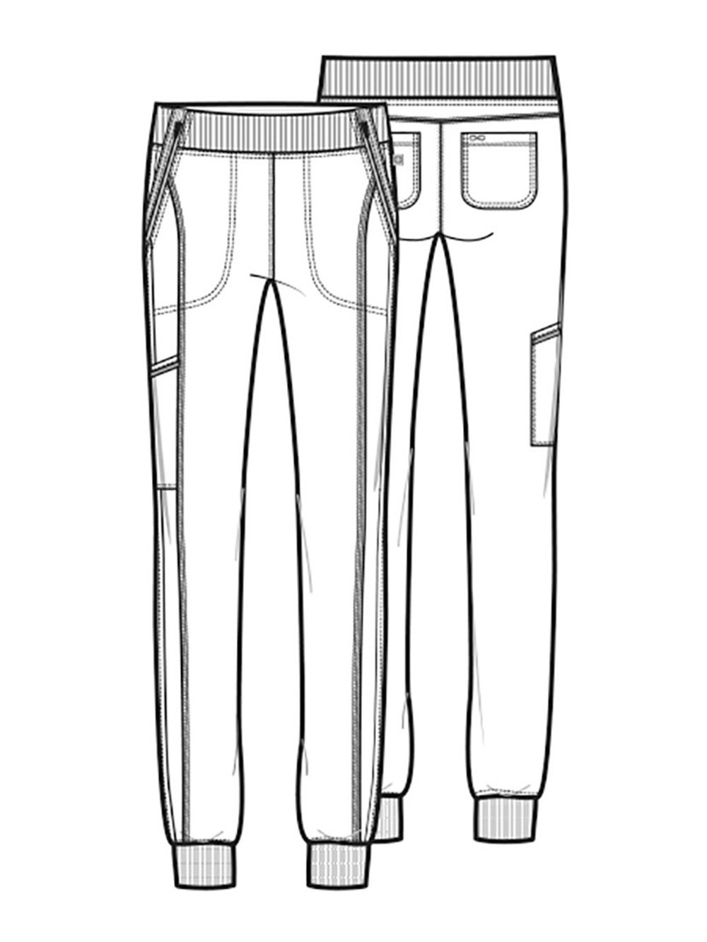 Брюки медицинские женские Cherokee CK110A с эластичным поясом, белый, 44