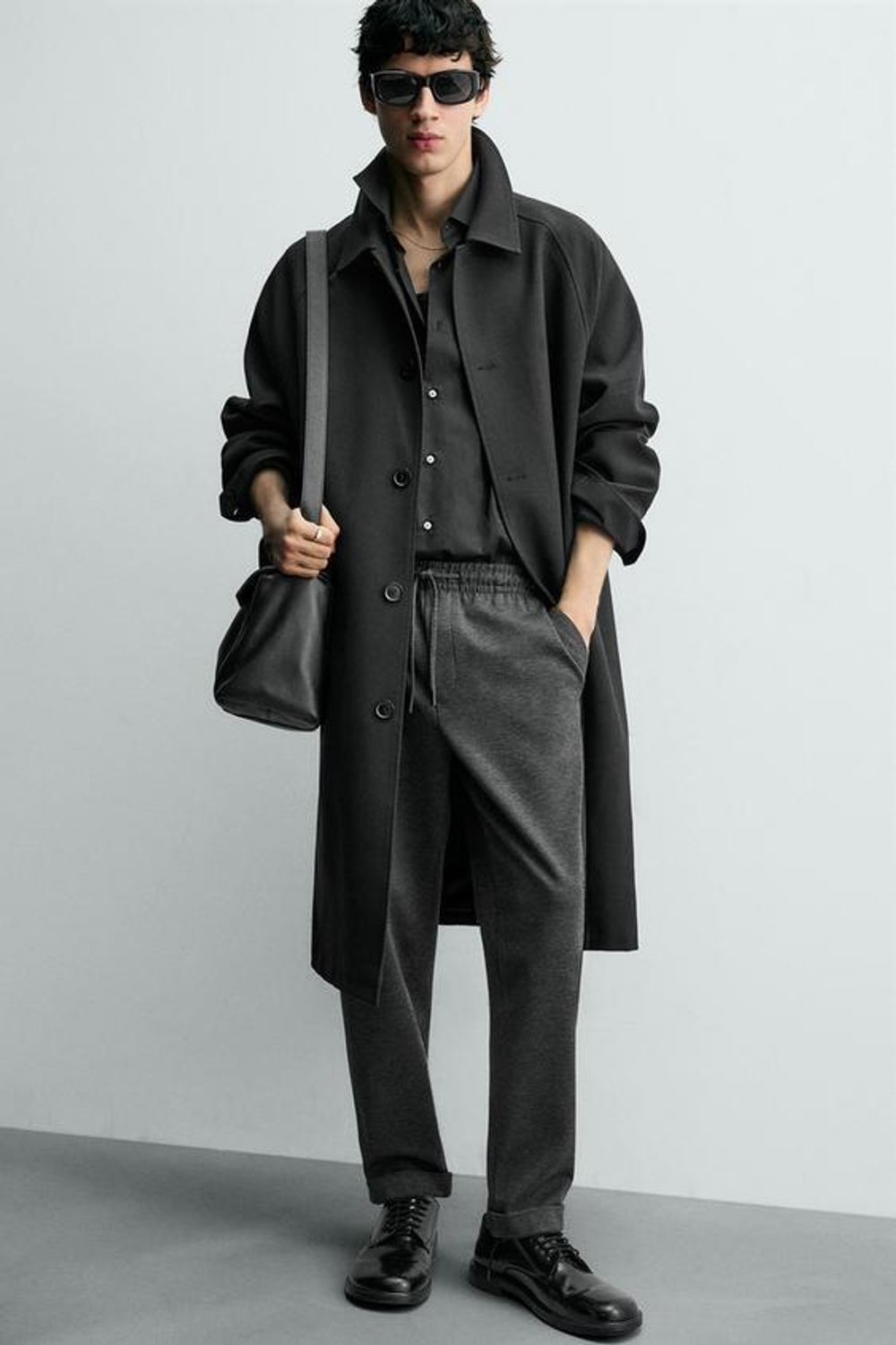 ZARA БРЮКИ-ДЖОГГЕРЫ NON IRON КОМФОРТНОЙ ПОСАДКИ, МАРЕНГО МЕЛАНЖ