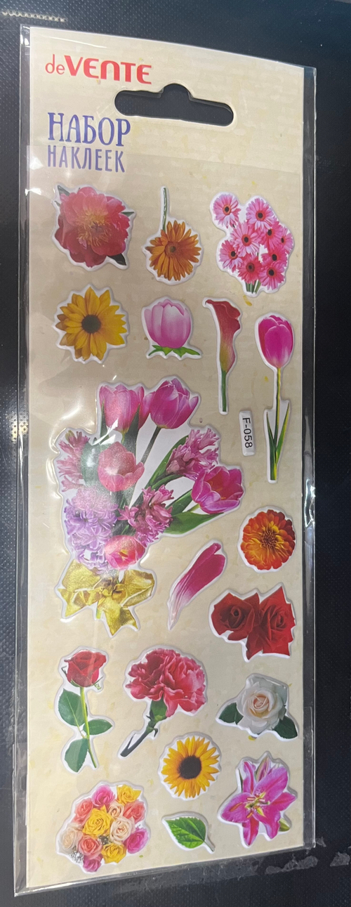 Наклейки в наборе PVC "Butterflies & Flowers"многоразовые ассорти (3диз) е/п DEVENTE8002279