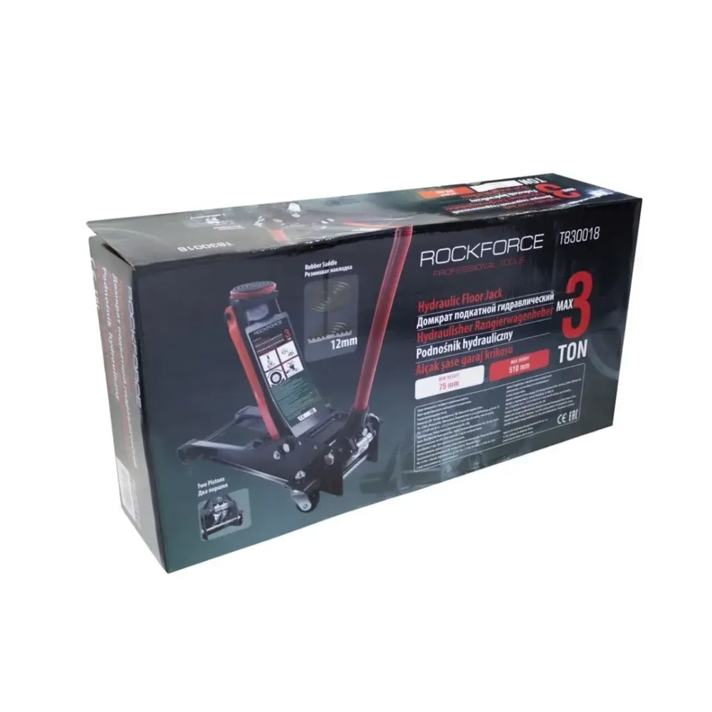 Домкрат подкатной гидравлический двухпоршневой 3т Rock FORCE RF-T830018NEW Rock FORCE RF-T830018NEW