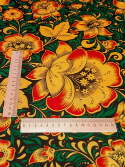 Ткань бязь плательная, рис. "Хохлома", ширина 150 см, арт. 34.2
