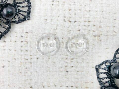 Пуговицы, d 1,1 см, 2 прокола, прозрачный