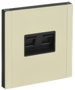 FORTE&PIANO Розетка двойная RJ11+RJ45 кат.5E FP835M металл серый сланец IEK