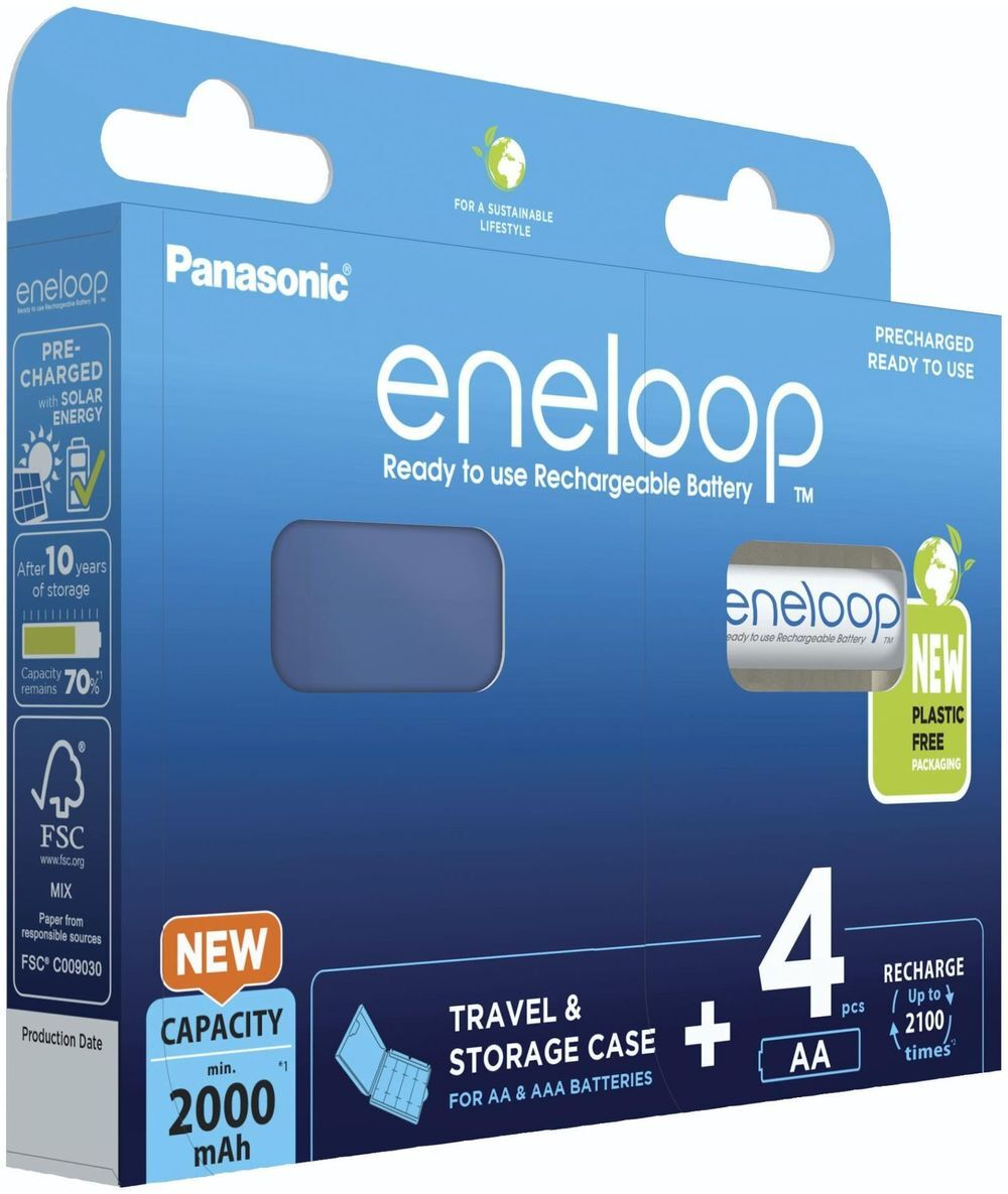 Аккумулятор Panasonic Eneloop BK-3MCDEC4BE 2000 mAh 4шт AA с кейсом