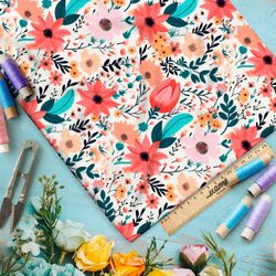 Ткань Ниагара Софт цветочное настроение