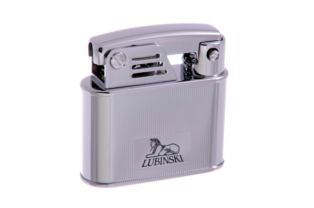 Зажигалка Lubinski "Бассано", кремневая, серебристая в полоску