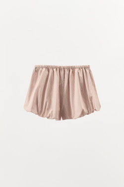 ZARA ПОЛОСАТЫЕ ШОРТЫ-КЮЛОТЫ, РОЗОВЫЙ/БЕЛЫЙ