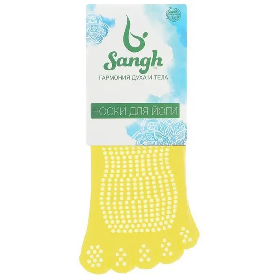Носки для йоги прорезиненные, размер 36-38, цвета микс
