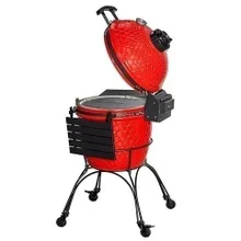 Керамический угольный гриль DinoEgg Classic Red, 46 см, с ножками и столиками
