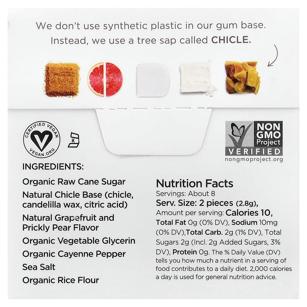 Simply Gum, Жевательная резинка, очищающее средство, грейпфрут, опунция, кайенский перец, морская соль`` 15 шт.