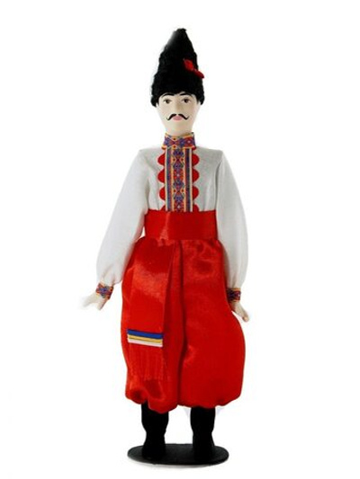 Кукла коллекционная фарфоровая в Украинском мужском костюме К.19-н. 20 в.