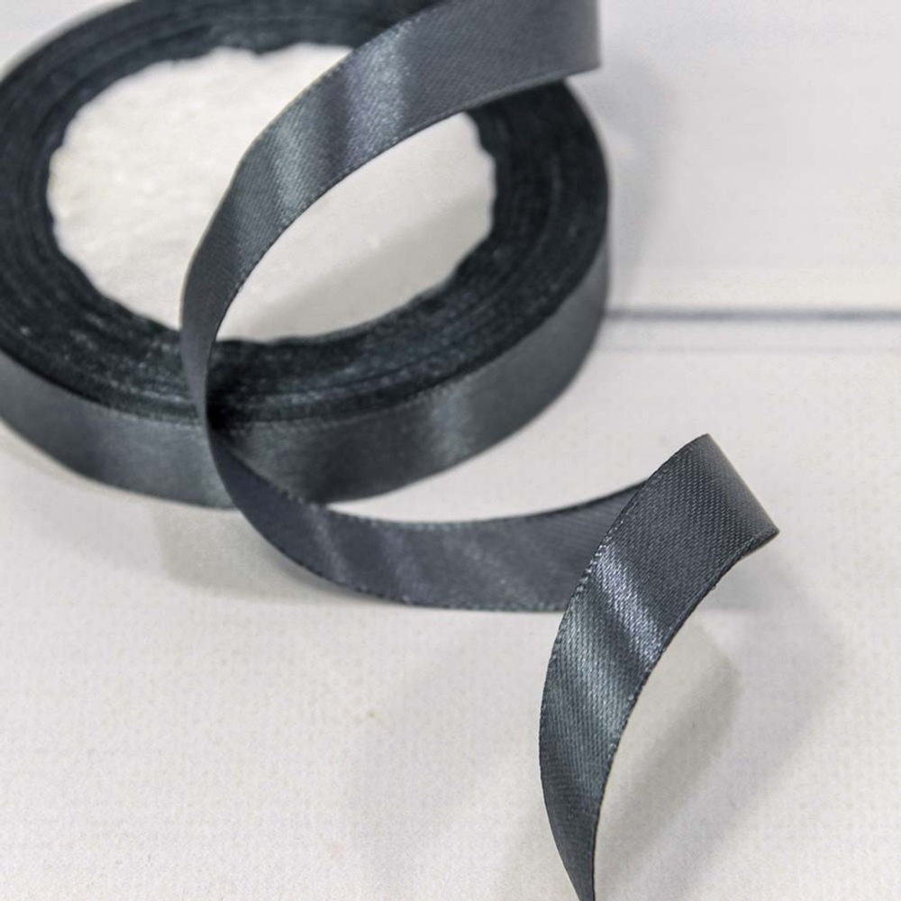 Лента Атласная 1,5см х 28м Сатин (Серый)