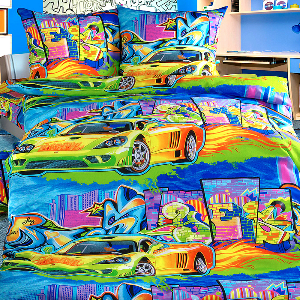 Комплект постельного белья "П37. ГРАФФИТИ", поплин, 100% хлопок. Комплект постельного белья "П37. ГРАФФИТИ", поплин, 100% хлопок.