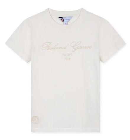 Детская теннисная футболка Roland Garros Kids Tiago Sporty Chic - ecru