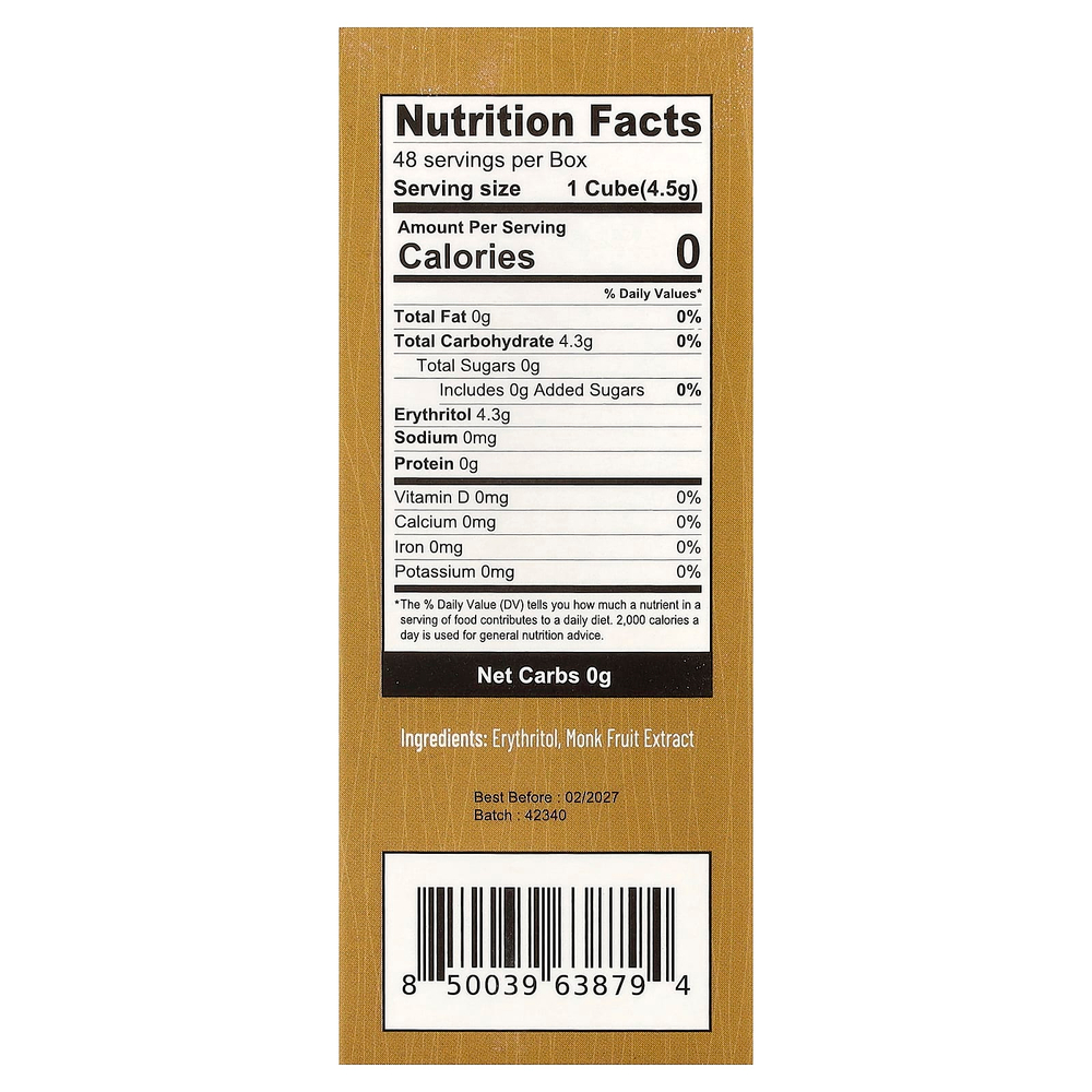 Health Garden, архат с кубиками эритритола, 48 кубиков, 216 г (7,62 унции)
