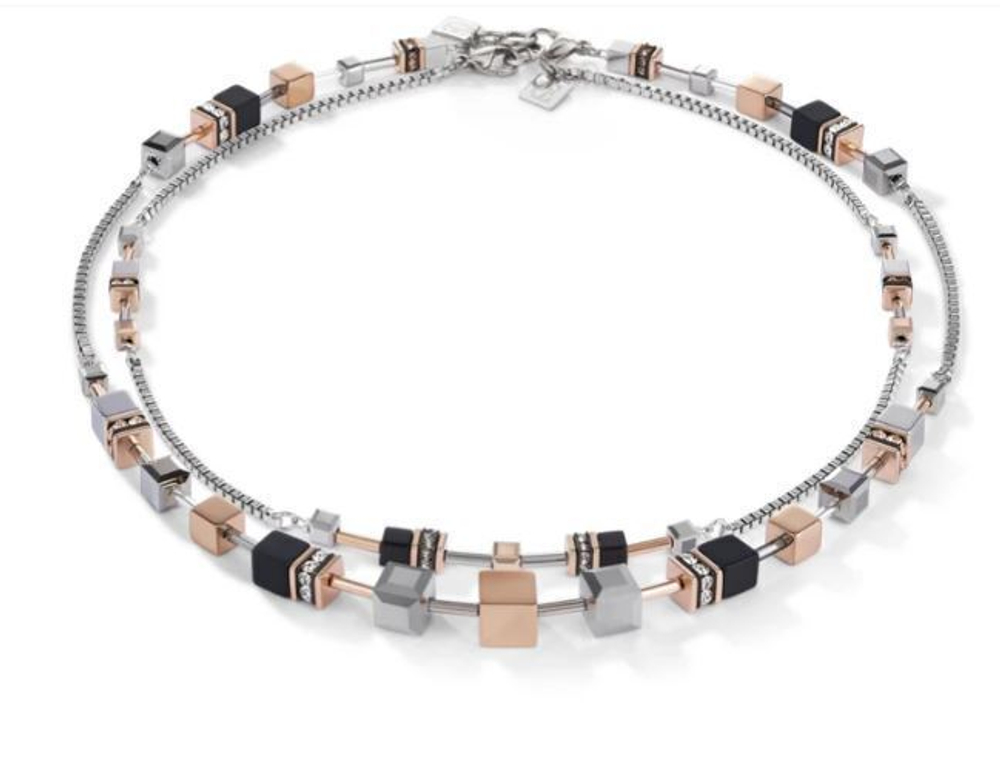 Колье-трансформер 4-in-1 сотуар Coeur de Lion Rosegold-Silver 5008/10-1631