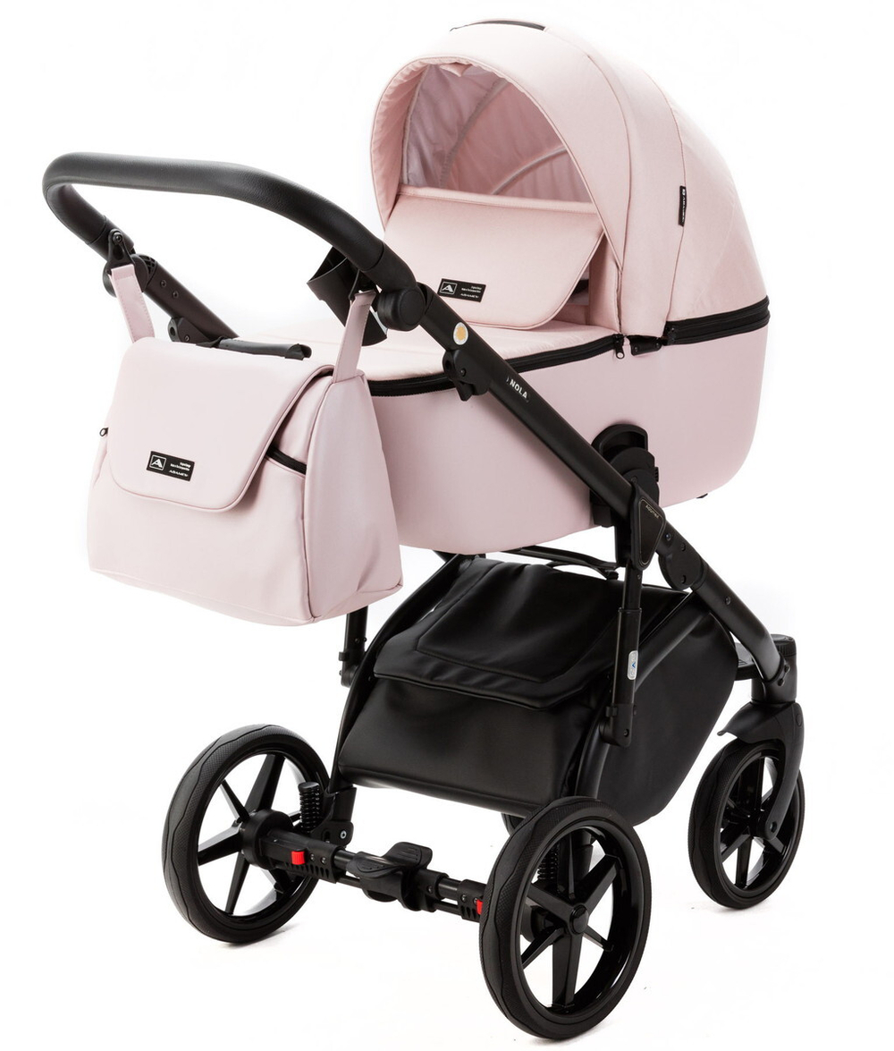 Детская коляска Adamex Nola 2 в 1 N-PS162 (СВ. РОЗ + СВ.РОЗ.ПЕРЛ. КОЖА)