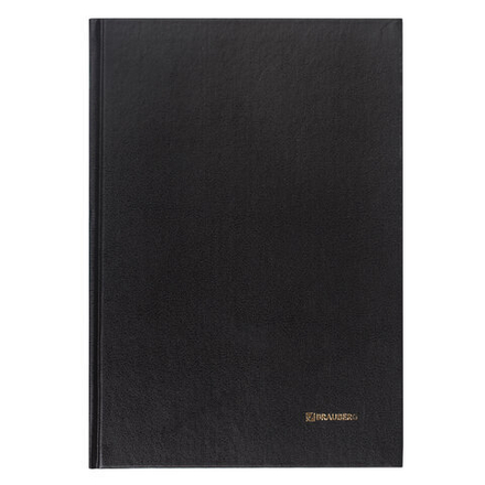 Книга учета 96 л., клетка, твердая, бумвинил, блок офсет, А4 (200х290 мм), BRAUBERG, черная, 130223