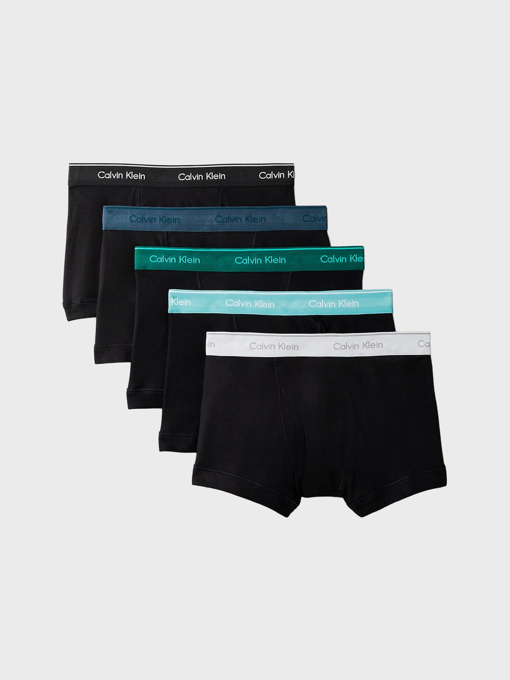 Мужские трусы боксеры-транки Calvin Klein Cotton Classics 5-Pack Boxer Brief Black Multi Green