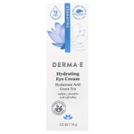 DERMA E, увлажняющий крем для области вокруг глаз с гиалуроновой кислотой и зеленым чаем, 14 г (1/2 унции)